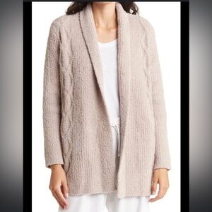 Barefoot Dreams Light Pink Cozy Open Cable Cardigan